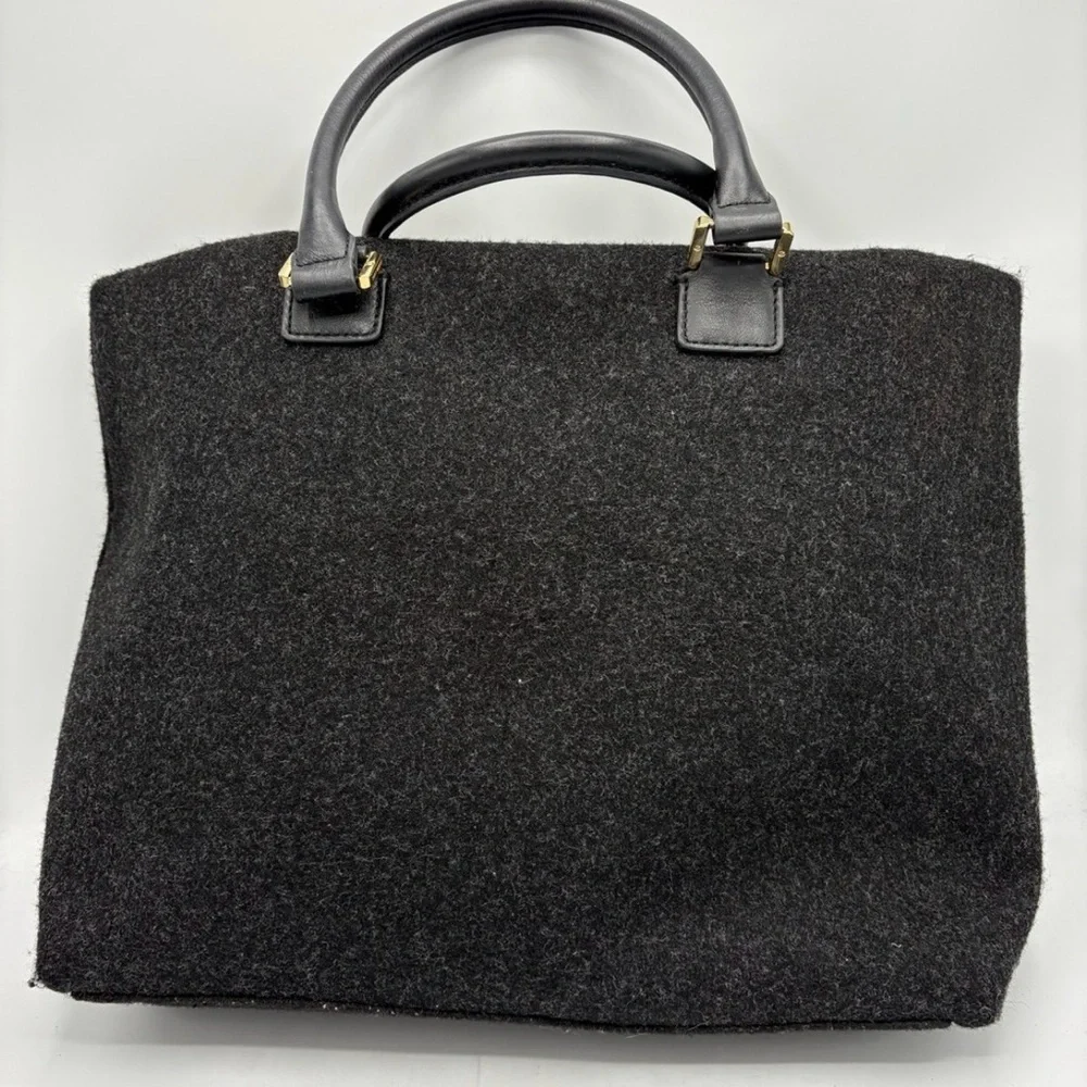 ‼️Final price‼️Tory Burch Dark Gray Ella Felt Wool Tote - Picture 2 of 8